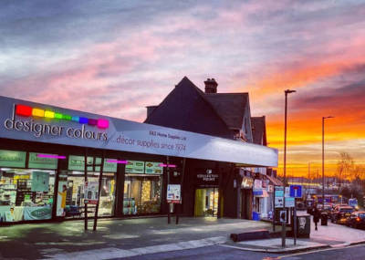 Image of our store at sunset