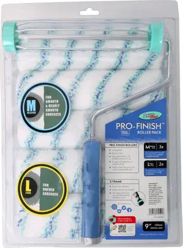 Pro-Finish Wall & Ceiling Roller Pack (5 X Rollers & Frame) by Axus