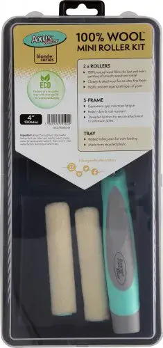 Pro-Finish Wool Mini Roller Kit (2 X Rollers, Tray & Frame) by Axus