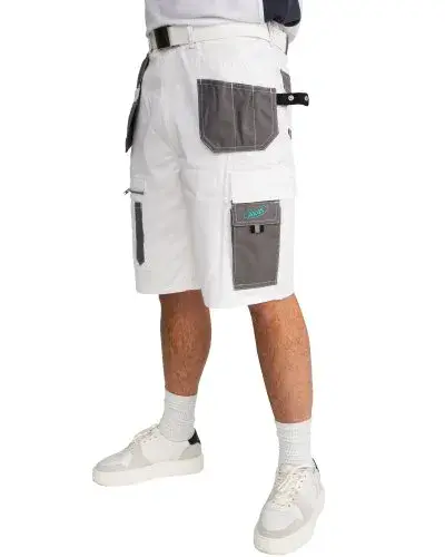 S-Tex Painter's Shorts, Bright White & Grey by Axus
