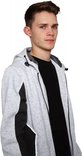 S-Tex Hoodie, White Melange & Grey by Axus